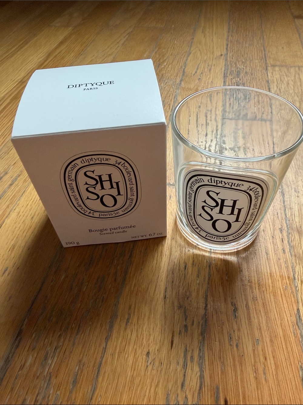 Diptyque Paris Empty Shiso Glass Candle Vessel